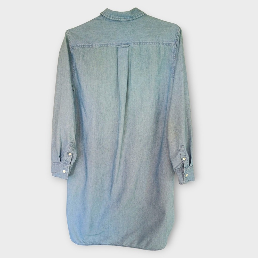 Everlane Denim Shirt Dress Womens‎ Size 4 Light Wash Long Sleeve Casual Buttons - Picture 9 of 10